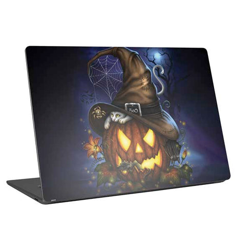 Halloween Cat and Jack O Lantern Pumpkin by Sarah Richter Universal Laptop 11in (8.8 x 6.2in) Skin