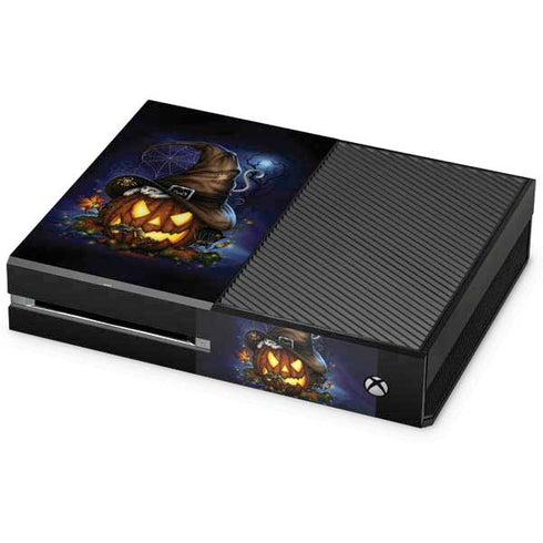 Halloween Cat and Jack O Lantern Pumpkin by Sarah Richter Xbox One Console Skin