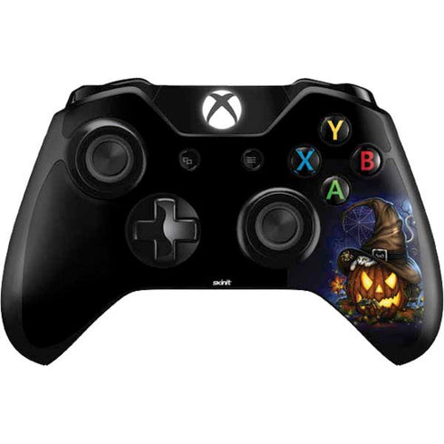Halloween Cat and Jack O Lantern Pumpkin by Sarah Richter Xbox One Controller Skin
