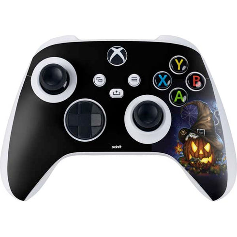 Halloween Cat and Jack O Lantern Pumpkin by Sarah Richter Xbox Series S Controller Skin