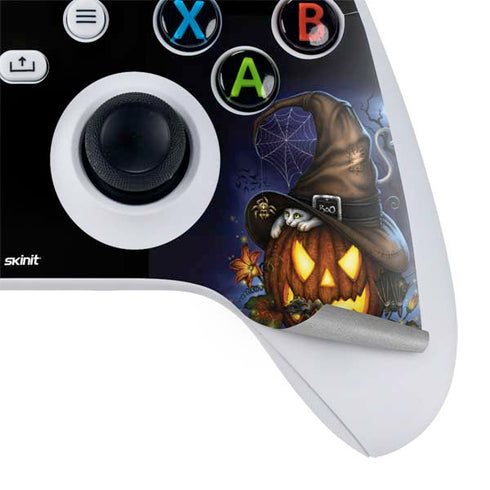 Halloween Cat and Jack O Lantern Pumpkin by Sarah Richter Xbox Series S Controller Skin