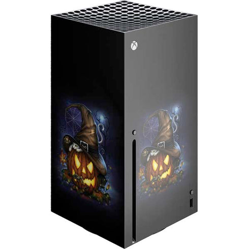 Halloween Cat and Jack O Lantern Pumpkin by Sarah Richter Xbox Series X Console Skin