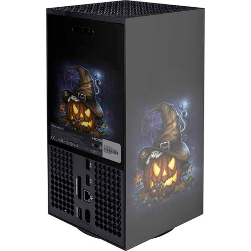 Halloween Cat and Jack O Lantern Pumpkin by Sarah Richter Xbox Series X Console Skin
