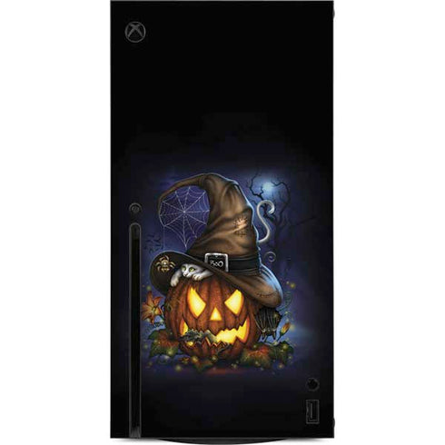 Halloween Cat and Jack O Lantern Pumpkin by Sarah Richter Xbox Series X Console Skin