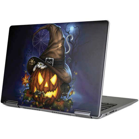 Halloween Cat and Jack O Lantern Pumpkin by Sarah Richter Yoga 710 14in Skin