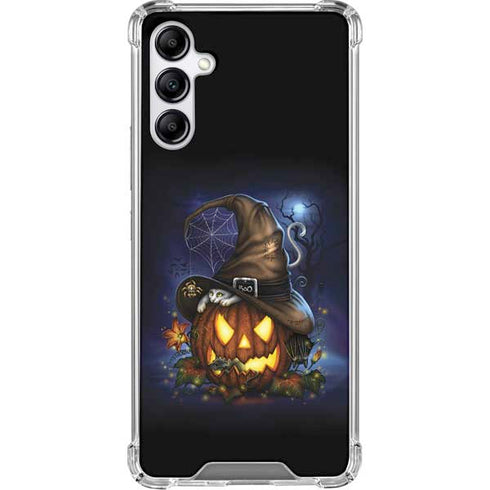 Halloween Cat and Jack O Lantern Pumpkin by Sarah Richter Galaxy A15 5G Clear Case