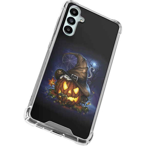 Halloween Cat and Jack O Lantern Pumpkin by Sarah Richter Galaxy A15 5G Clear Case