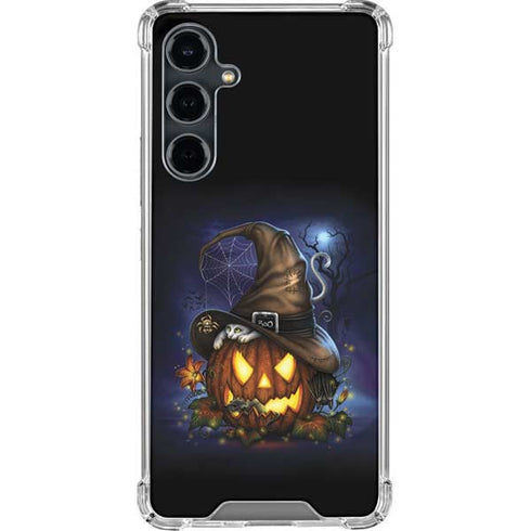Halloween Cat and Jack O Lantern Pumpkin by Sarah Richter Galaxy S23 FE Clear Case
