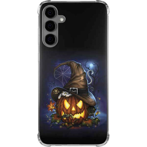 Halloween Cat and Jack O Lantern Pumpkin by Sarah Richter Galaxy S24 Plus Clear Case