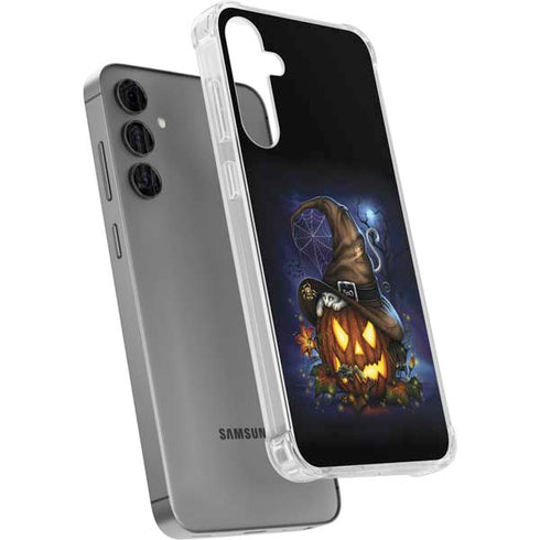 Halloween Cat and Jack O Lantern Pumpkin by Sarah Richter Galaxy S24 Plus Clear Case
