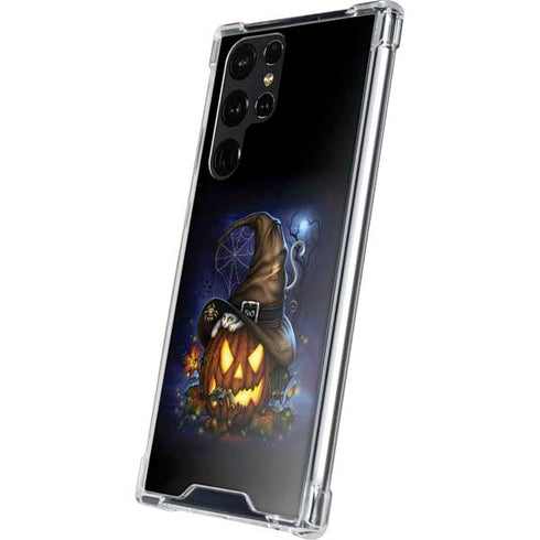 Halloween Cat and Jack O Lantern Pumpkin by Sarah Richter Galaxy S24 Ultra Clear Case