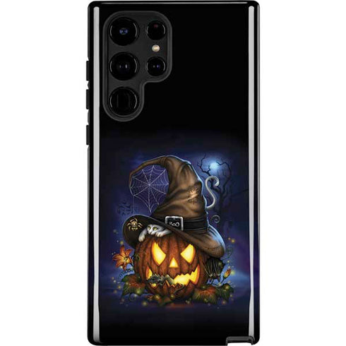 Halloween Cat and Jack O Lantern Pumpkin by Sarah Richter Galaxy S24 Ultra Impact Case