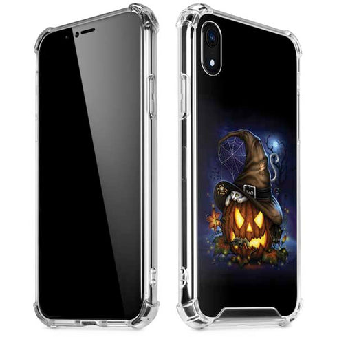 Halloween Cat and Jack O Lantern Pumpkin by Sarah Richter iPhone XR Clear Case