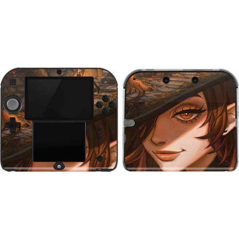 Halloween Pumpkin Witch with Fox by Ivy Dolamore Nintendo 2DS Skin