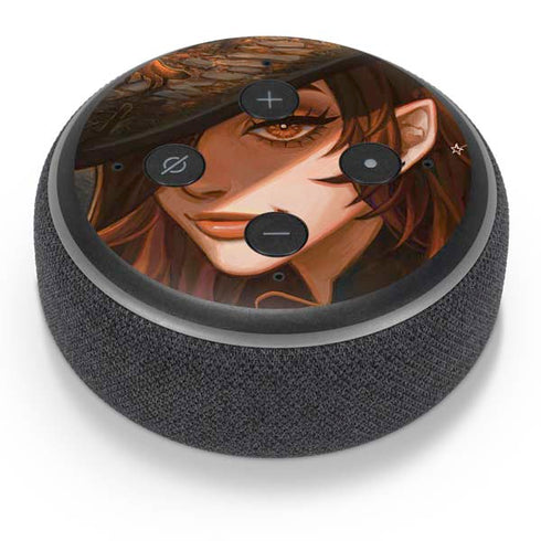 Halloween Pumpkin Witch with Fox by Ivy Dolamore Amazon Echo Dot Skin