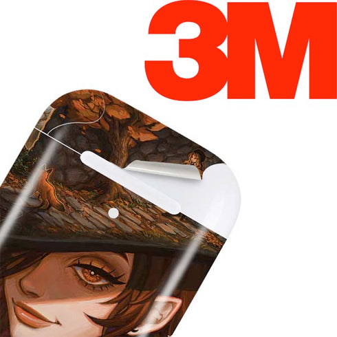 Halloween Pumpkin Witch with Fox by Ivy Dolamore Apple AirPods Skin