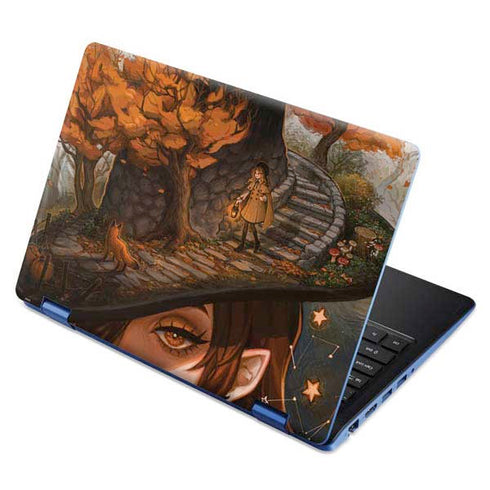 Halloween Pumpkin Witch with Fox by Ivy Dolamore Aspire R11 11.6in Skin