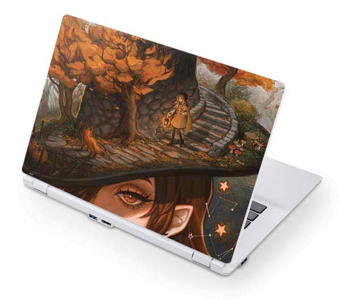 Halloween Pumpkin Witch with Fox by Ivy Dolamore Acer Chromebook Skin