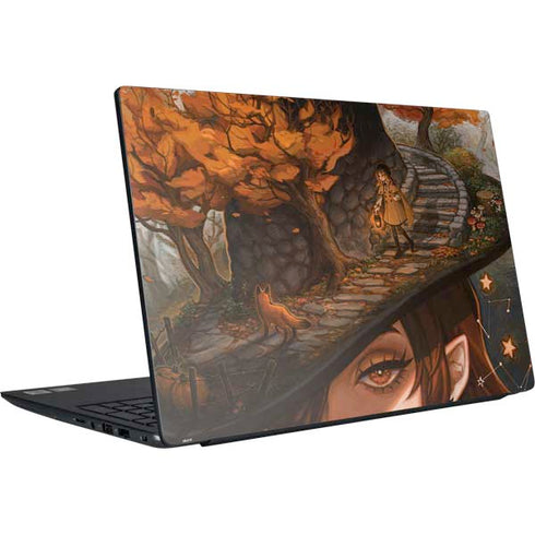 Halloween Pumpkin Witch with Fox by Ivy Dolamore Dell Vostro Skin