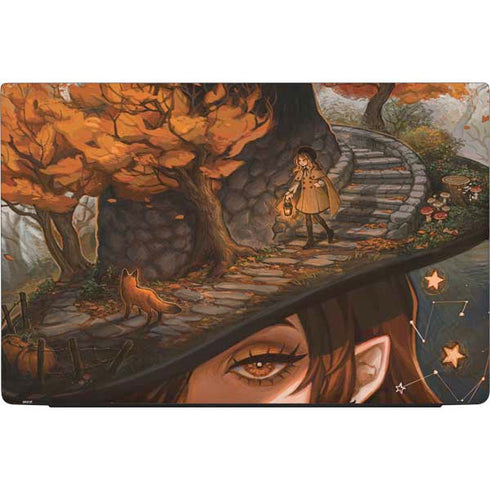 Halloween Pumpkin Witch with Fox by Ivy Dolamore Dell Vostro Skin