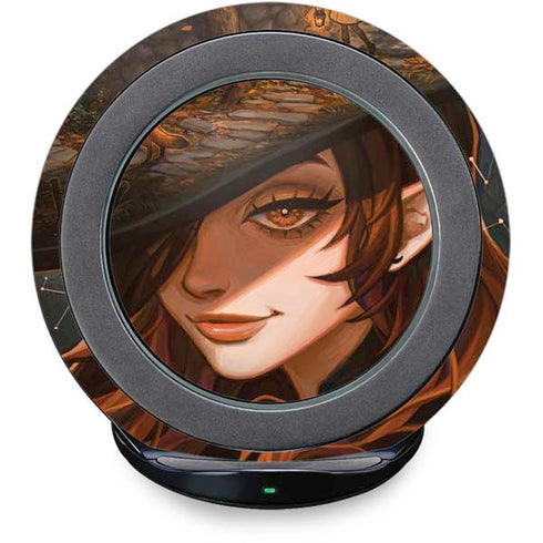 Halloween Pumpkin Witch with Fox by Ivy Dolamore Fast Charge Wireless Charging Stand Skin