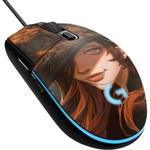 Halloween Pumpkin Witch with Fox by Ivy Dolamore G203 Prodigy RGB Wired Gaming Mouse Skin