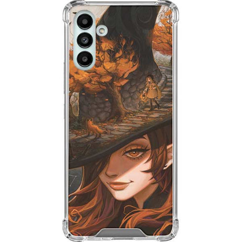 Halloween Pumpkin Witch with Fox by Ivy Dolamore Galaxy A13 5G Clear Case