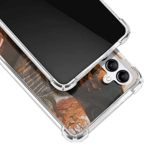 Halloween Pumpkin Witch with Fox by Ivy Dolamore Galaxy A14 5G Clear Case