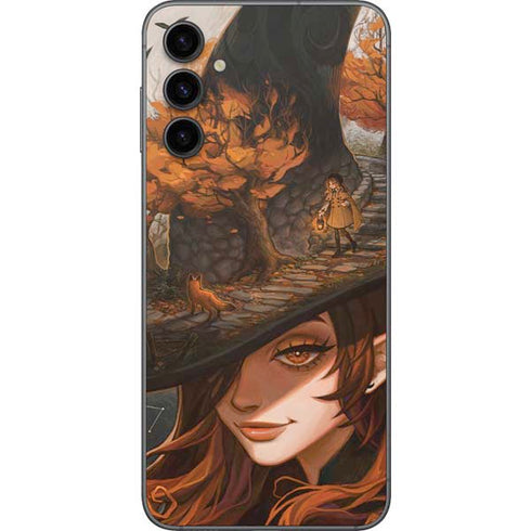 Halloween Pumpkin Witch with Fox by Ivy Dolamore Galaxy A14 5G Skin