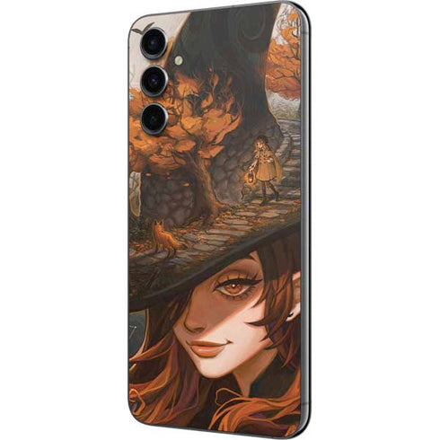Halloween Pumpkin Witch with Fox by Ivy Dolamore Galaxy A14 5G Skin