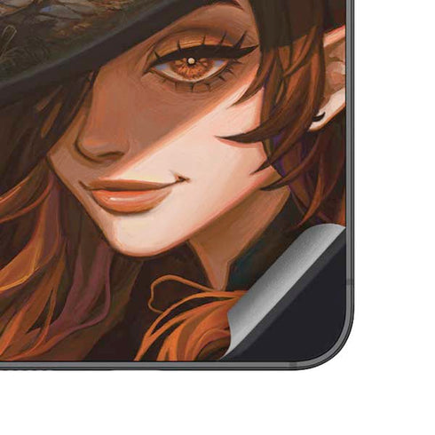Halloween Pumpkin Witch with Fox by Ivy Dolamore Galaxy A14 5G Skin