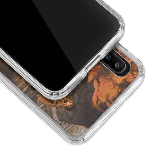Halloween Pumpkin Witch with Fox by Ivy Dolamore Galaxy A20 Clear Case