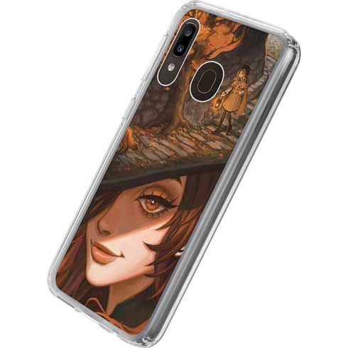 Halloween Pumpkin Witch with Fox by Ivy Dolamore Galaxy A20 Clear Case