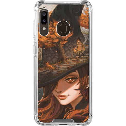 Halloween Pumpkin Witch with Fox by Ivy Dolamore Galaxy A30 Clear Case