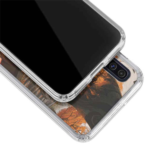 Halloween Pumpkin Witch with Fox by Ivy Dolamore Galaxy A50 Clear Case