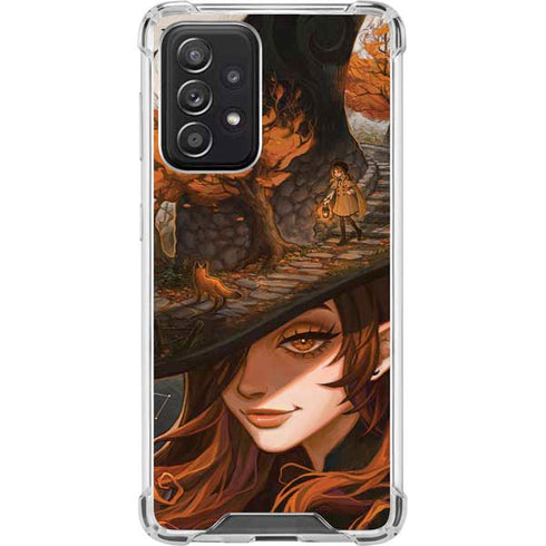 Halloween Pumpkin Witch with Fox by Ivy Dolamore Galaxy A52 5G Clear Case