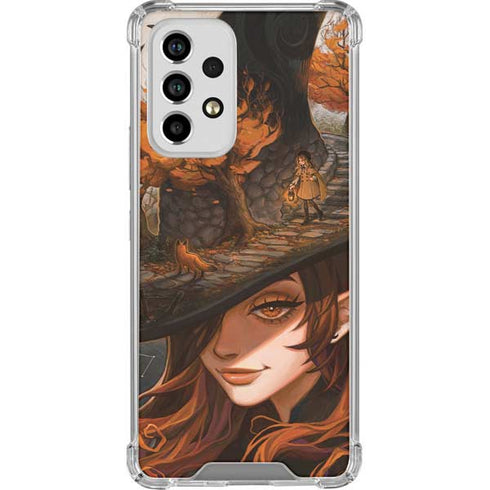 Halloween Pumpkin Witch with Fox by Ivy Dolamore Galaxy A53 5G Clear Case