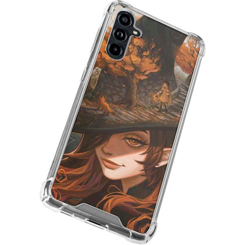 Halloween Pumpkin Witch with Fox by Ivy Dolamore Galaxy A54 5G Clear Case