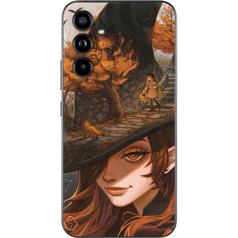 Halloween Pumpkin Witch with Fox by Ivy Dolamore Galaxy A54 5G Skin