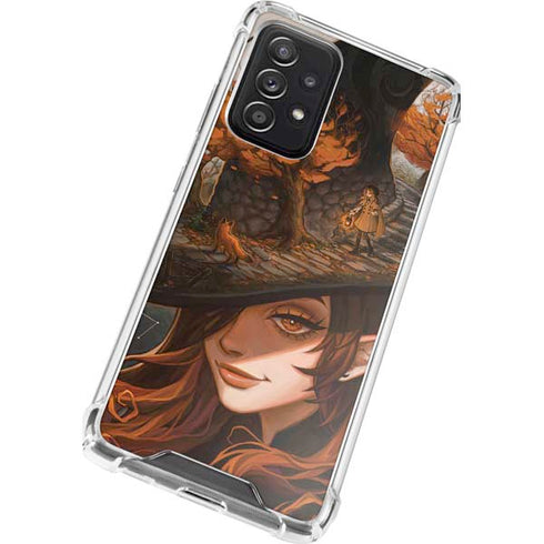 Halloween Pumpkin Witch with Fox by Ivy Dolamore Galaxy A72 5G Clear Case