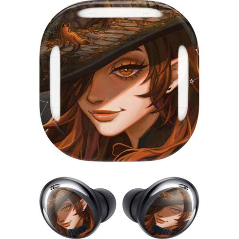 Halloween Pumpkin Witch with Fox by Ivy Dolamore Galaxy Buds Pro Skin