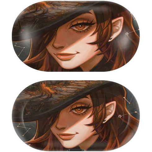 Halloween Pumpkin Witch with Fox by Ivy Dolamore Galaxy Buds Skin
