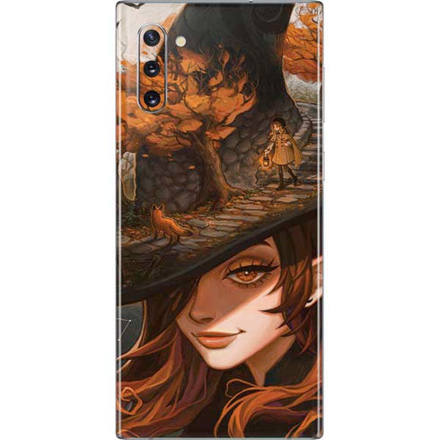 Halloween Pumpkin Witch with Fox by Ivy Dolamore Galaxy Note 10 Skin