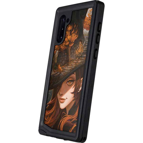 Halloween Pumpkin Witch with Fox by Ivy Dolamore Galaxy Note 10 Waterproof Case