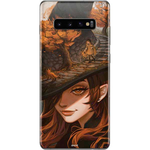 Halloween Pumpkin Witch with Fox by Ivy Dolamore Galaxy S10 Plus Skin