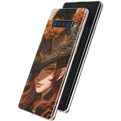Halloween Pumpkin Witch with Fox by Ivy Dolamore Galaxy S10 Skin