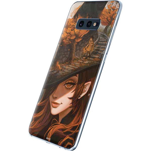Halloween Pumpkin Witch with Fox by Ivy Dolamore Galaxy S10e Skin