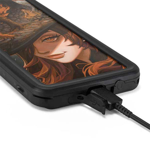 Halloween Pumpkin Witch with Fox by Ivy Dolamore Galaxy S20 Waterproof Case