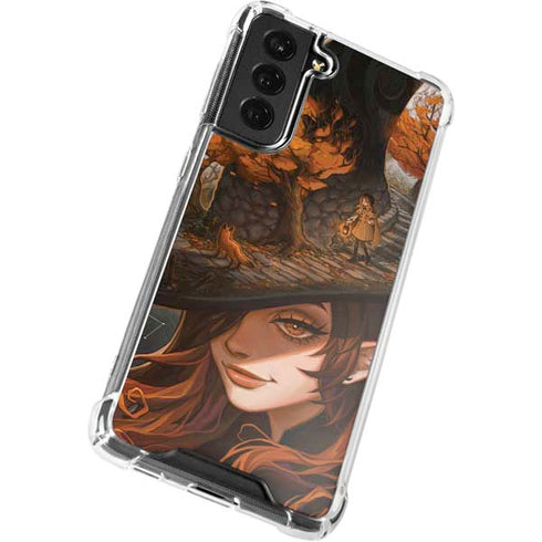Halloween Pumpkin Witch with Fox by Ivy Dolamore Galaxy S21 FE Clear Case
