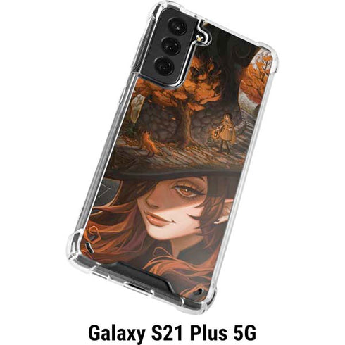 Halloween Pumpkin Witch with Fox by Ivy Dolamore Galaxy S21 Plus 5G Clear Case